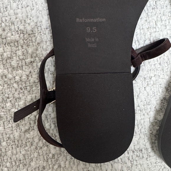 Reformation Lake Espresso Brown Suede Women's Flat Sandals - Picture 8 of 8